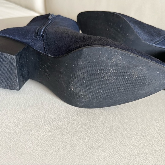 Urban Outfitters Navy Blue Faux Hair Ankle Boots Size 7 - Picture 5 of 7